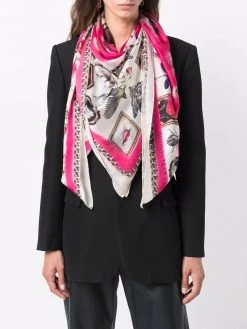 Alexander McQueen logo-print detail scarf