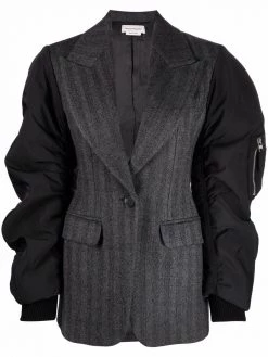 Alexander McQueen puff-sleeve single-breasted blazer