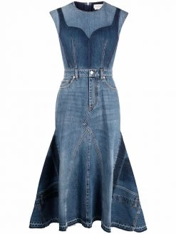 Alexander McQueen pieced and reconstructed midi dress