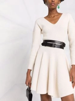 Alexander McQueen long-sleeve V-neck dress