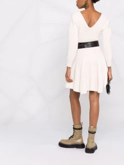 Alexander McQueen long-sleeve V-neck dress