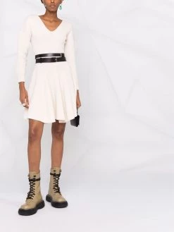 Alexander McQueen long-sleeve V-neck dress