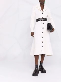 Alexander McQueen ribbed knit flared dress