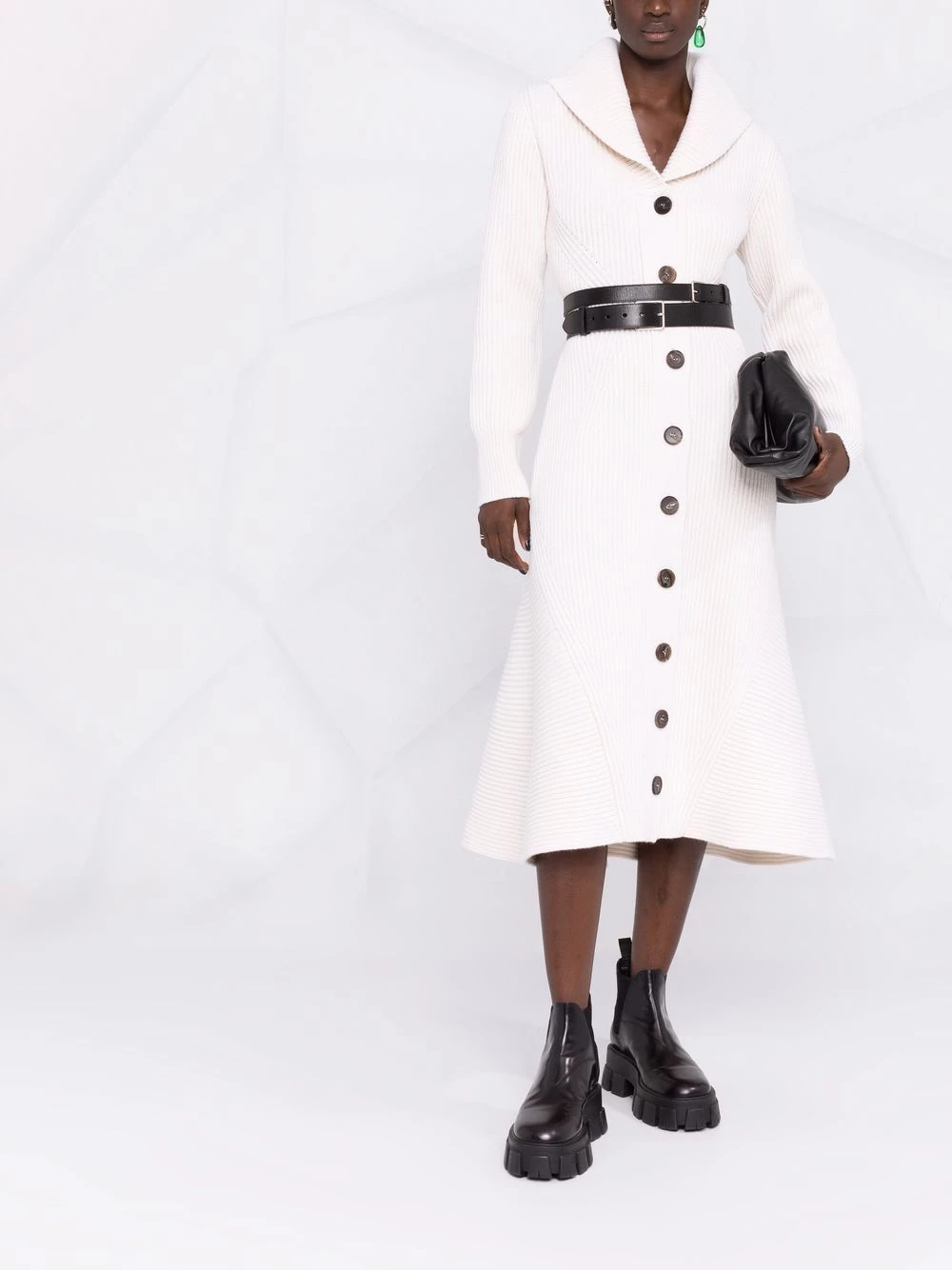 New ๐ Alexander McQueen Ribbed knit flared ๐ dress ๐ 2 Alexander McQueen ribbed knit flared dress