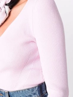 Alexander McQueen V-neck ribbed top