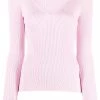 Alexander McQueen V-neck ribbed top