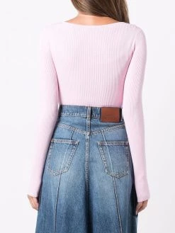 Alexander McQueen V-neck ribbed top