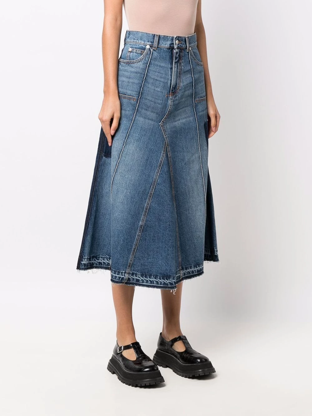 Hot Sale ๐ฅฐ Alexander McQueen Flared denim midi ๐ skirt ๐ 3 Alexander McQueen flared denim midi skirt