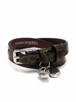 Alexander McQueen Double Wrap leather bracelet
