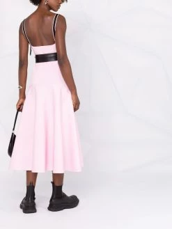 Alexander McQueen sweetheart-neck ribbed midi dress