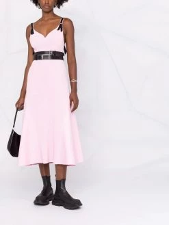 Alexander McQueen sweetheart-neck ribbed midi dress