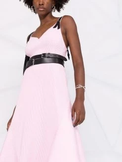 Alexander McQueen sweetheart-neck ribbed midi dress