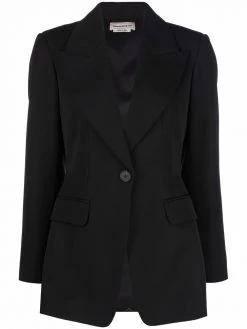 Alexander McQueen rear-tie single-breasted blazer