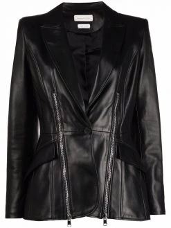 Alexander McQueen zip-detail leather jacket