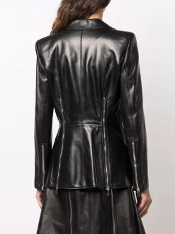 Alexander McQueen zip-detail leather jacket