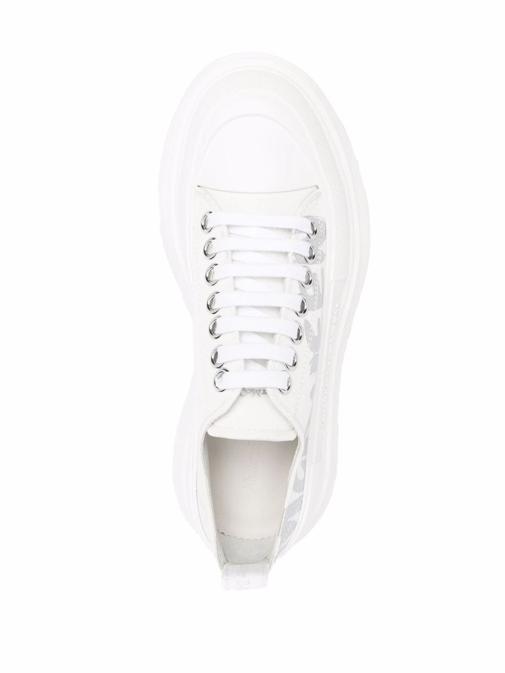 New 🛒 Alexander McQueen Graffiti logo print Tread Slick 👟 sneakers 👏 4 Alexander McQueen Graffiti-logo print Tread Slick sneakers