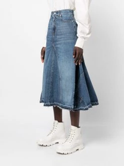 Alexander McQueen A-line denim skirt
