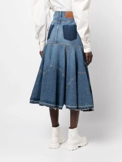 Alexander McQueen A-line denim skirt