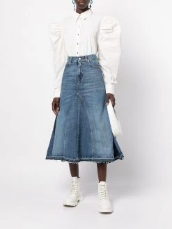 Alexander McQueen A-line denim skirt