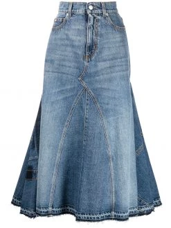 Alexander McQueen A-line denim skirt
