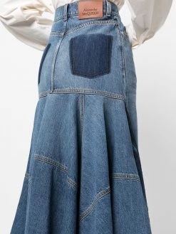 Alexander McQueen A-line denim skirt