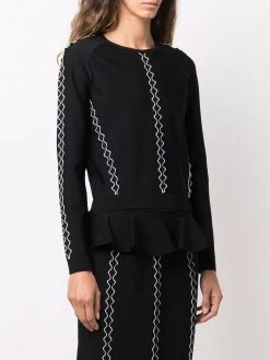 Alexander McQueen knitted embroidered blouse