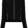 Alexander McQueen knitted embroidered blouse