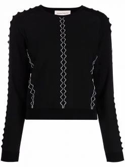 Alexander McQueen knitted embroidered blouse