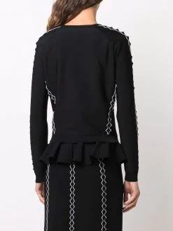Alexander McQueen knitted embroidered blouse