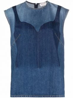Alexander McQueen sleeveless denim top