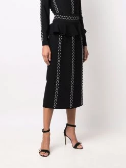 Alexander McQueen knitted embrodiered skirt