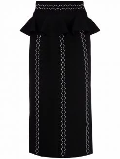 Alexander McQueen knitted embrodiered skirt