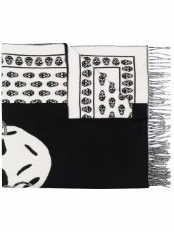 Alexander McQueen skull pattern logo scarf