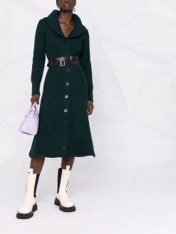Alexander McQueen ribbed knit midi dress