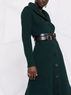 Alexander McQueen ribbed knit midi dress