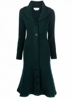 Alexander McQueen ribbed knit midi dress