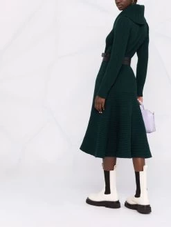 Alexander McQueen ribbed knit midi dress