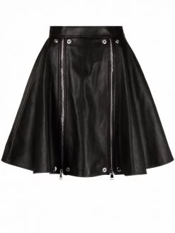 Alexander McQueen zip-detail leather skirt