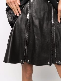 Alexander McQueen zip-detail leather skirt