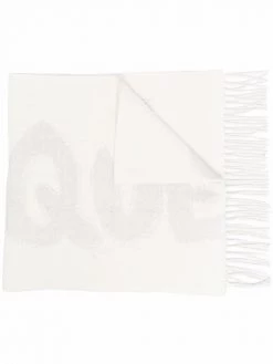 Alexander McQueen logo-print frayed scarf