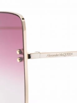 Alexander McQueen square-frame pink-tinted sunglasses