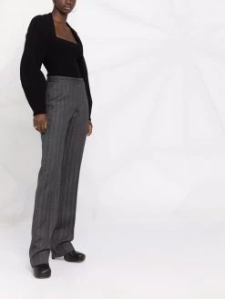 Alexander McQueen pinstripe tailored-cut slim trousers