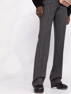 Alexander McQueen pinstripe tailored-cut slim trousers