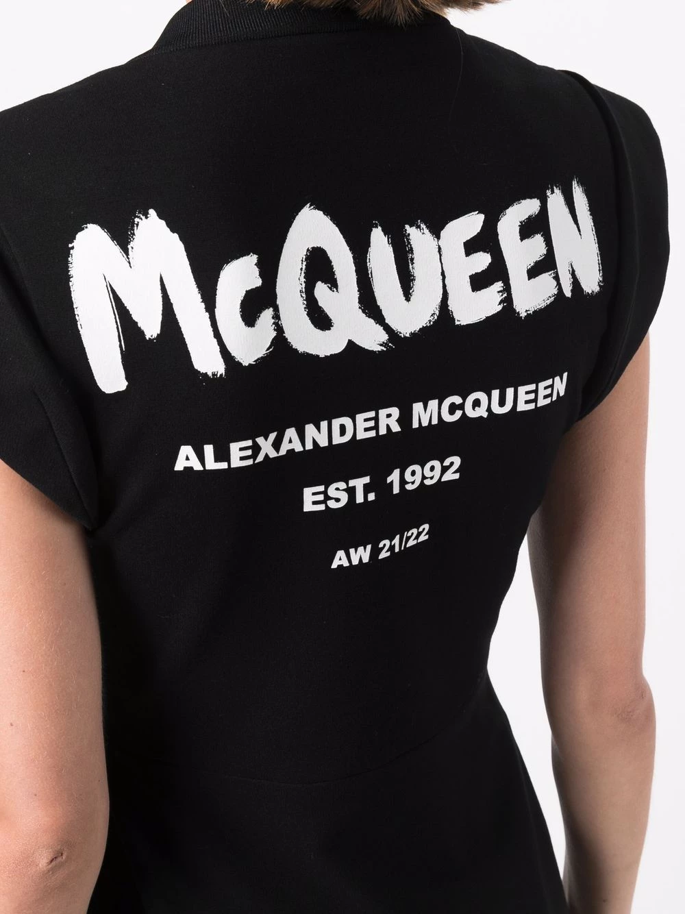 Budget 🔔 Alexander McQueen Logo print structured 👗 dress 🎉 5 Alexander McQueen logo-print structured dress