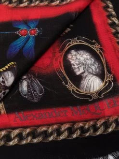 Alexander McQueen logo embroidered scarf