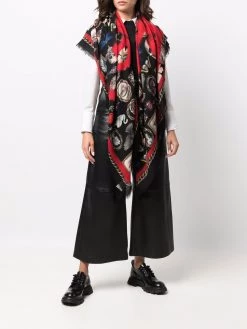 Alexander McQueen logo embroidered scarf