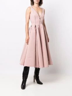 Alexander McQueen zip-detail flared dress
