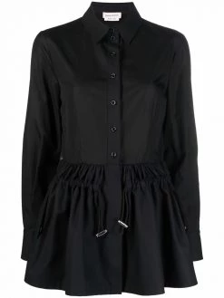 Alexander McQueen peplum-hem button-front shirt