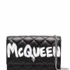 Alexander McQueen logo-print quilted-finish shoulder bag