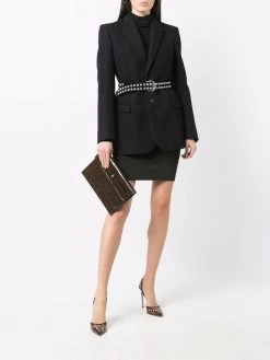 Alexander McQueen skull charm croc-embossed clutch bag